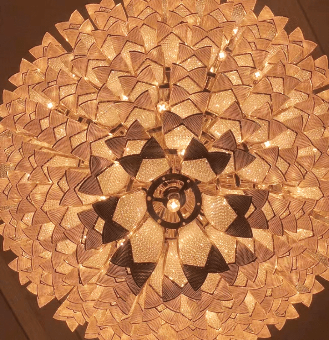 Extra Large Luxury Multi-tier Gold Pendant Glass Chandelier for Stairs/Large High-ceiling Room-Nobipets