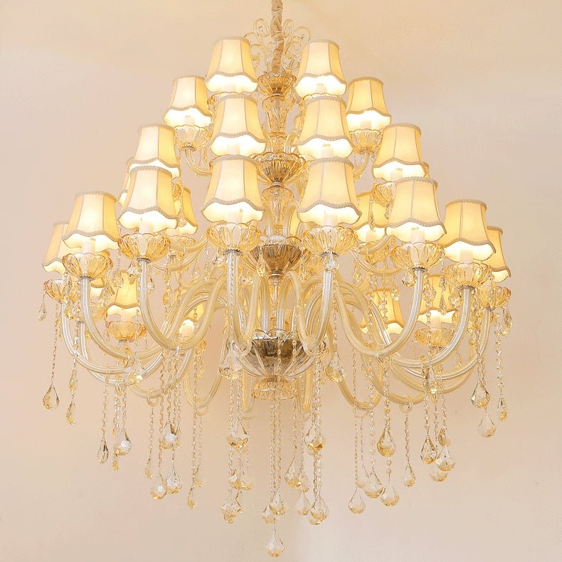 Extra Large Luxury Multi-Tiered Crystal Pendant Chandelier for High-Ceiling Rooms-Nobipets