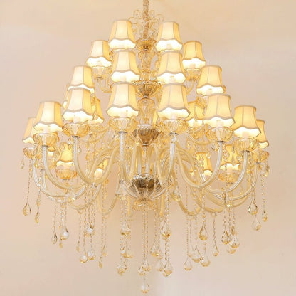 Extra Large Luxury Multi-Tiered Crystal Pendant Chandelier for High-Ceiling Rooms-Nobipets