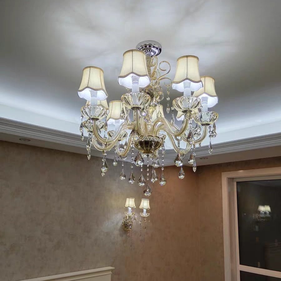 Extra Large Luxury Multi-Tiered Crystal Pendant Chandelier for High-Ceiling Rooms-Nobipets