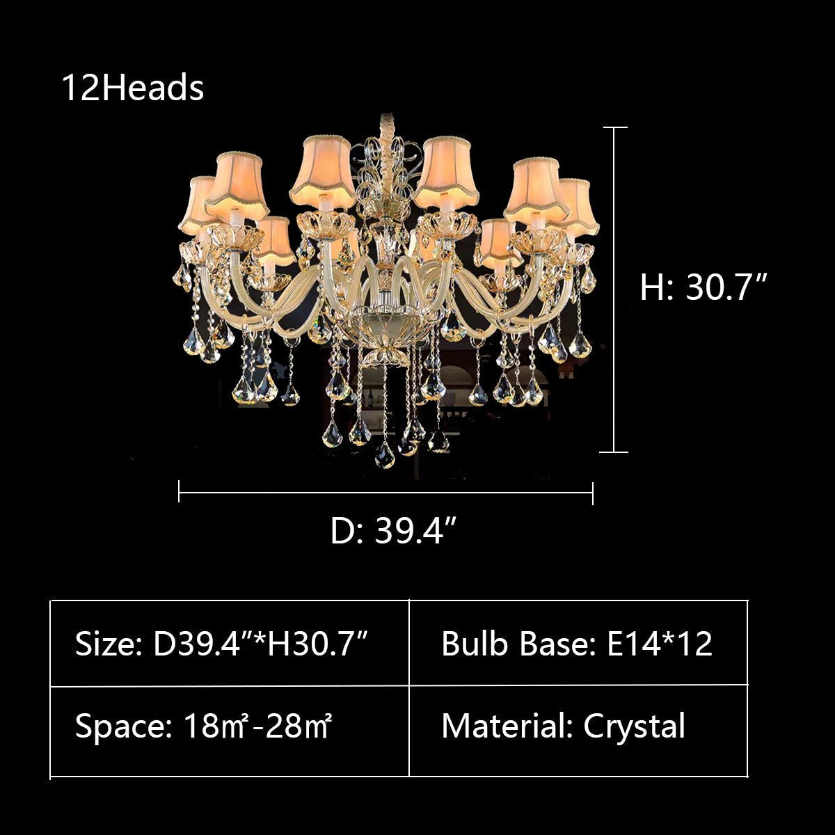Extra Large Luxury Multi-Tiered Crystal Pendant Chandelier for High-Ceiling Rooms-Nobipets