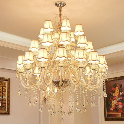 Extra Large Luxury Multi-Tiered Crystal Pendant Chandelier for High-Ceiling Rooms-Nobipets