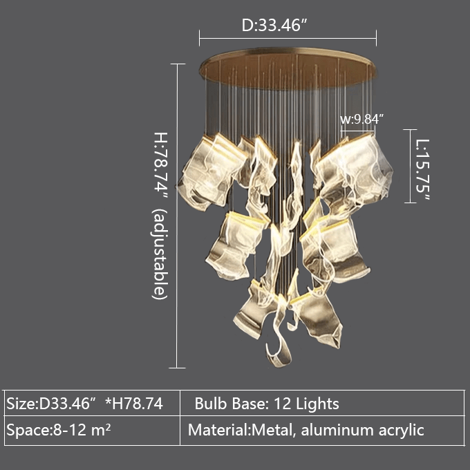 Extra Large Modern Acrylic Chandelier for Staircase/Foyer/Villa/Hall-Nobipets