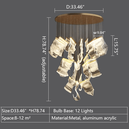 Extra Large Modern Acrylic Chandelier for Staircase/Foyer/Villa/Hall-Nobipets