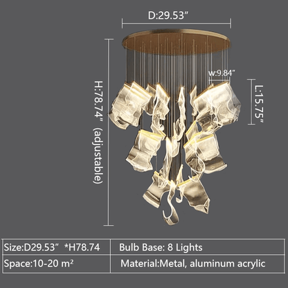 Extra Large Modern Acrylic Chandelier for Staircase/Foyer/Villa/Hall-Nobipets