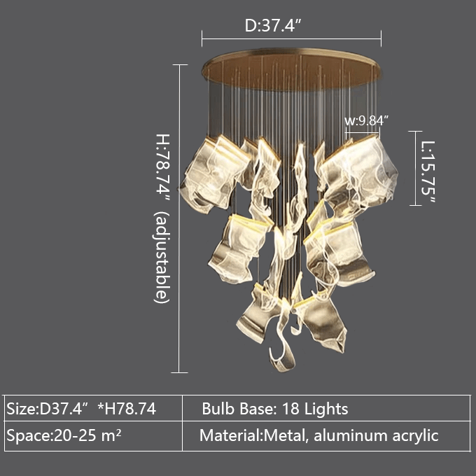Extra Large Modern Acrylic Chandelier for Staircase/Foyer/Villa/Hall-Nobipets