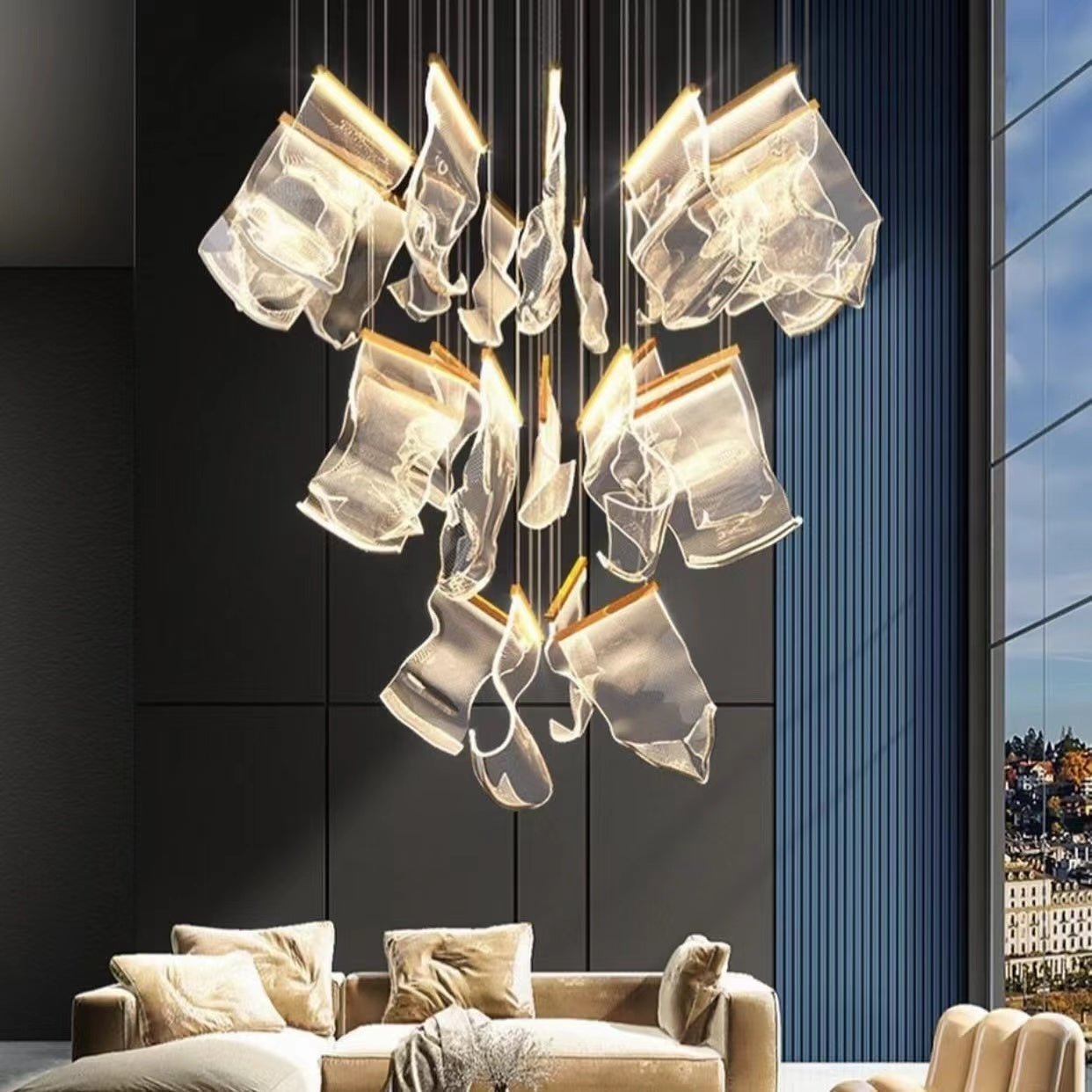 Extra Large Modern Acrylic Chandelier for Staircase/Foyer/Villa/Hall-Nobipets