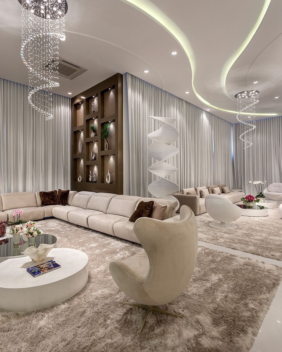 Extra Large Modern Spiral Raindrop Crystal Chandelier For Entryway-Nobipets