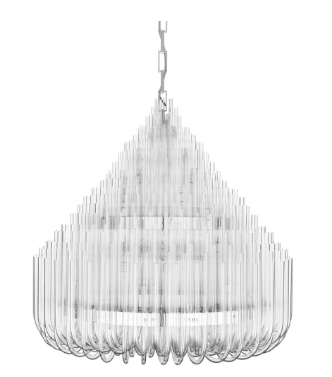 Extra Large Modern Tiers Clear Glass Tubes Chandelier for Living Room/Hotel Lobby-Nobipets