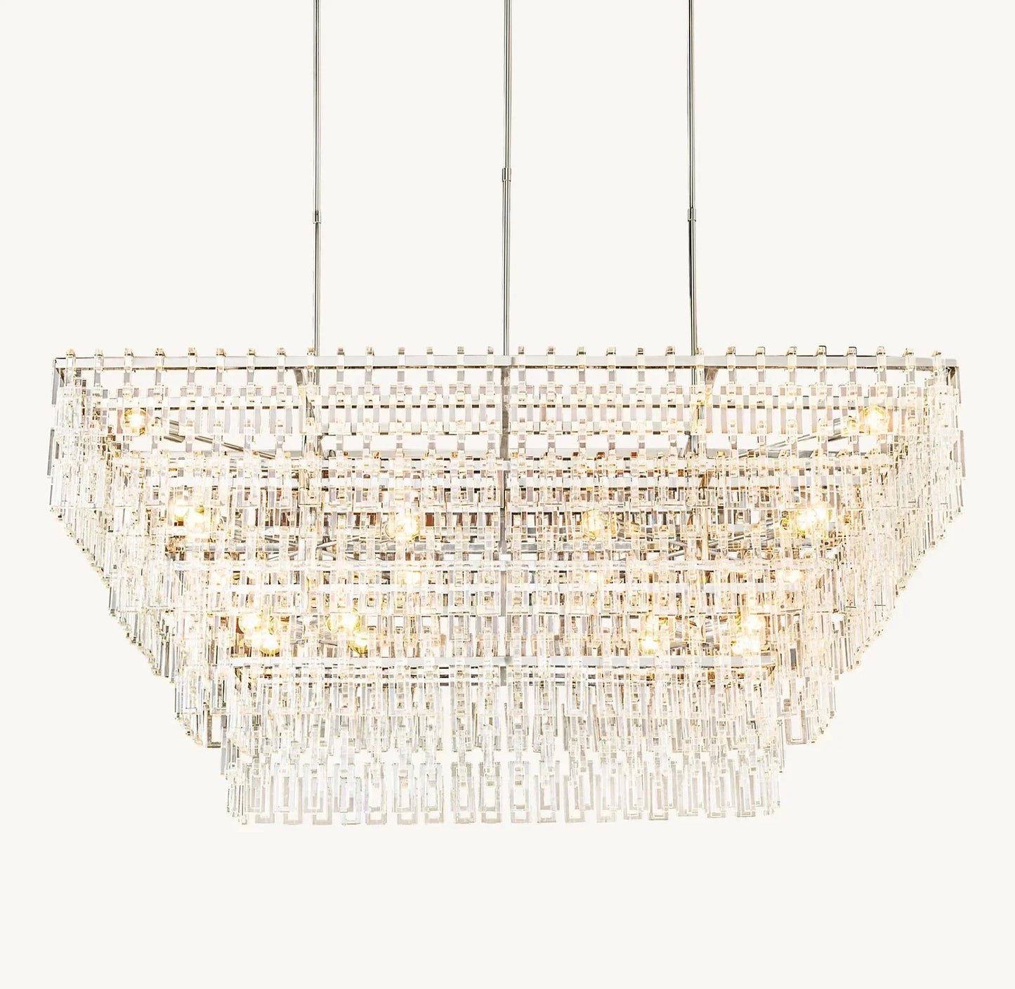 Extra Large Multi-layer Round/ Rectangle Crystal Ceiling Chandelier for Living/ Dining Room-Nobipets