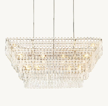 Extra Large Multi-layer Round/ Rectangle Crystal Ceiling Chandelier for Living/ Dining Room-Nobipets
