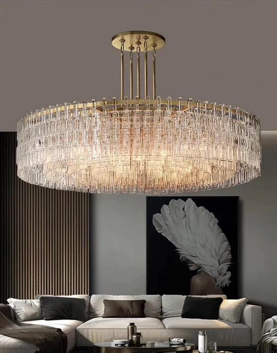 Extra Large Multi-layer Round/ Rectangle Crystal Ceiling Chandelier for Living/ Dining Room-Nobipets
