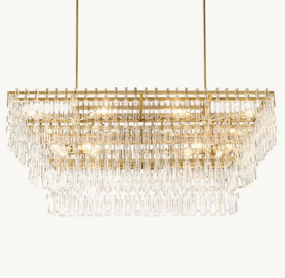 Extra Large Multi-layer Round/ Rectangle Crystal Ceiling Chandelier for Living/ Dining Room-Nobipets
