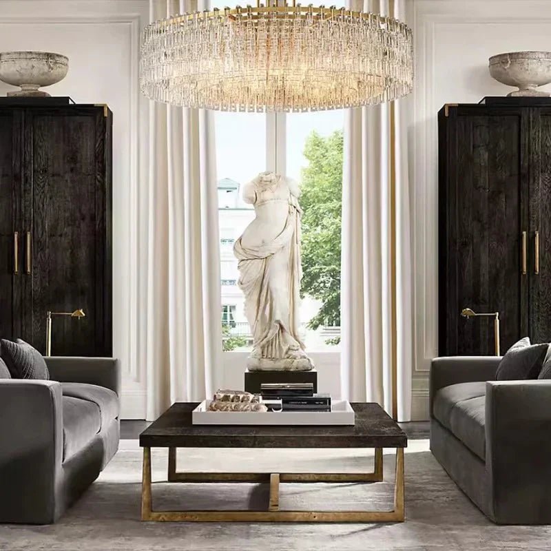 Extra Large Multi-layer Round/ Rectangle Crystal Ceiling Chandelier for Living/ Dining Room-Nobipets