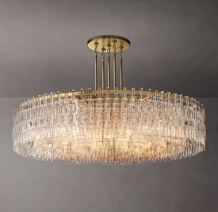 Extra Large Multi-layer Round/ Rectangle Crystal Ceiling Chandelier for Living/ Dining Room-Nobipets
