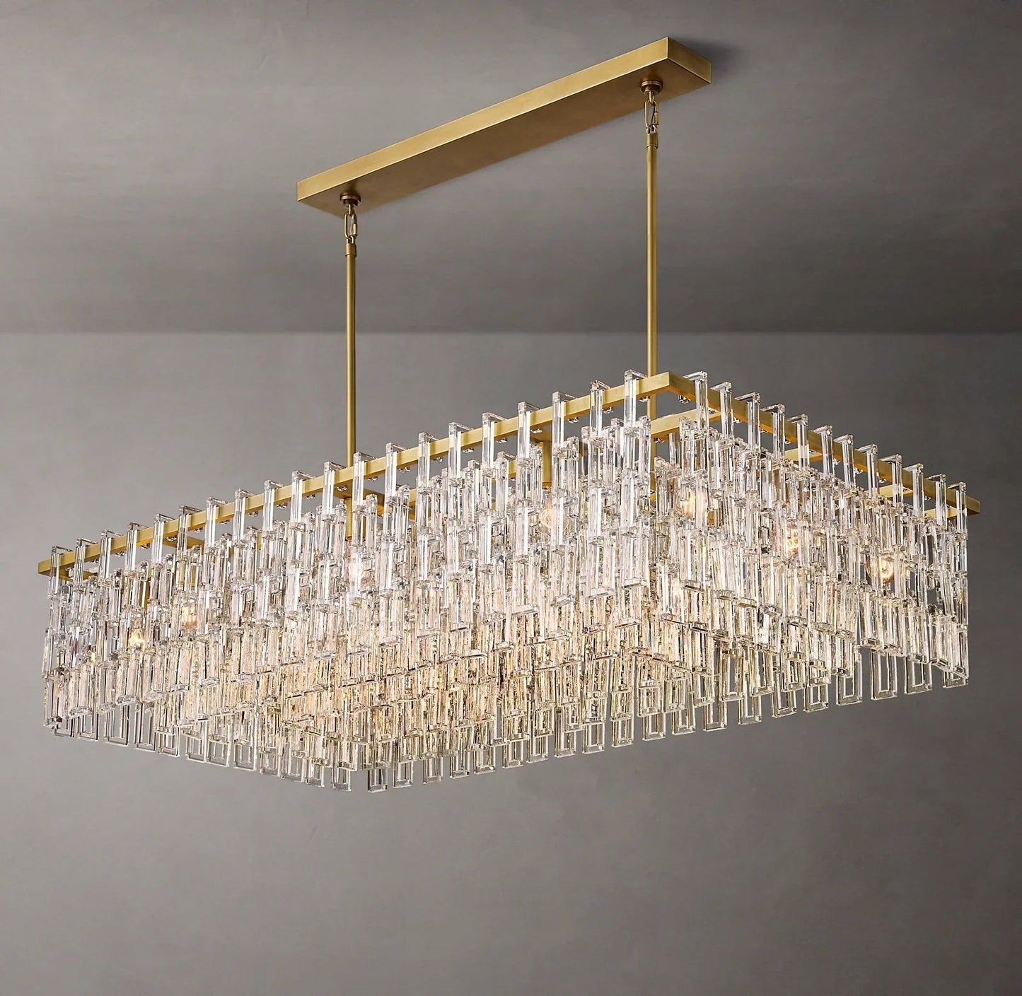 Extra Large Multi-layer Round/ Rectangle Crystal Ceiling Chandelier for Living/ Dining Room-Nobipets