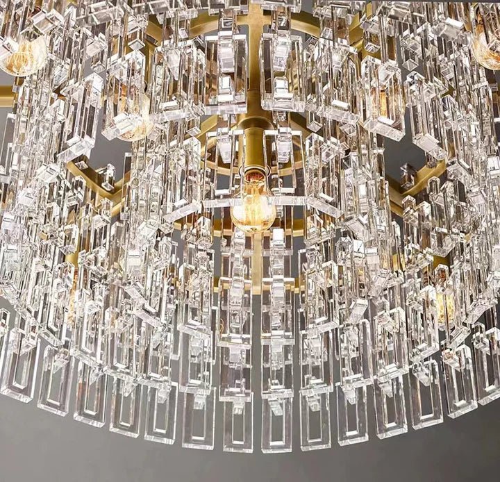 Extra Large Multi-layer Round/ Rectangle Crystal Ceiling Chandelier for Living/ Dining Room-Nobipets