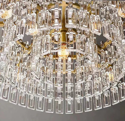 Extra Large Multi-layer Round/ Rectangle Crystal Ceiling Chandelier for Living/ Dining Room-Nobipets