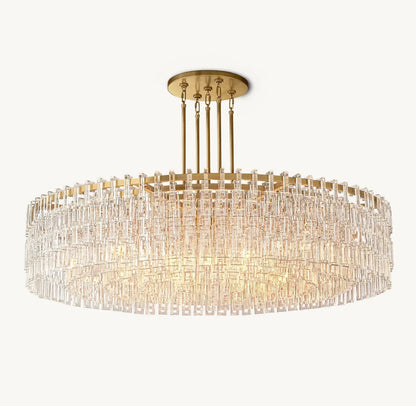 Extra Large Multi-layer Round/ Rectangle Crystal Ceiling Chandelier for Living/ Dining Room-Nobipets