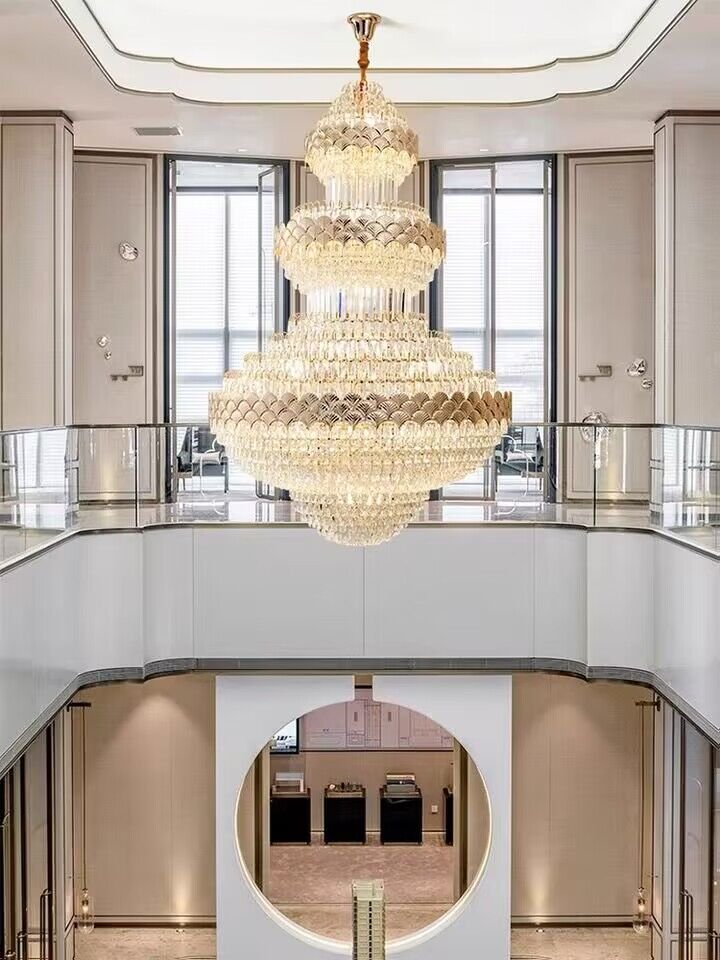 Extra Large Multi-layers Gold Luxury Crystal Chandelier Modern Empire Decrative Crystal Light-Nobipets