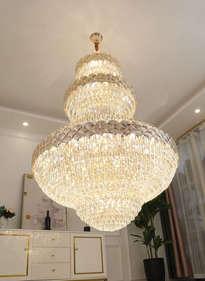 Extra Large Multi-layers Gold Luxury Crystal Chandelier Modern Empire Decrative Crystal Light-Nobipets