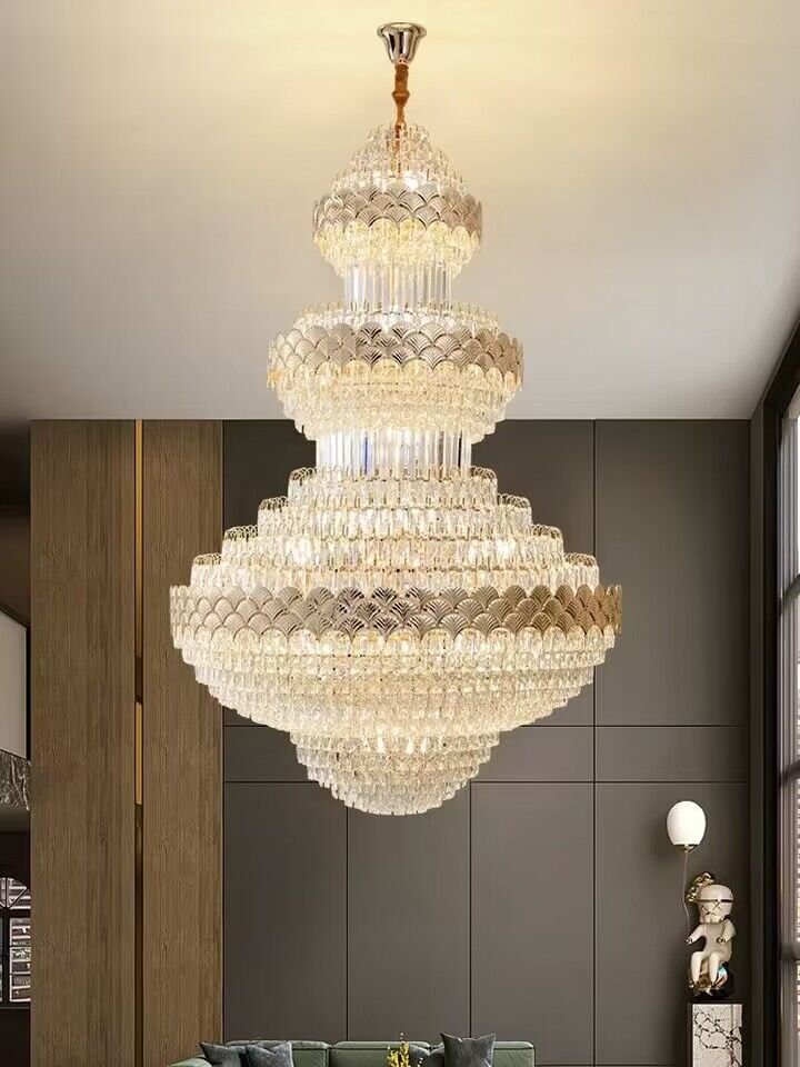 Extra Large Multi-layers Gold Luxury Crystal Chandelier Modern Empire Decrative Crystal Light-Nobipets