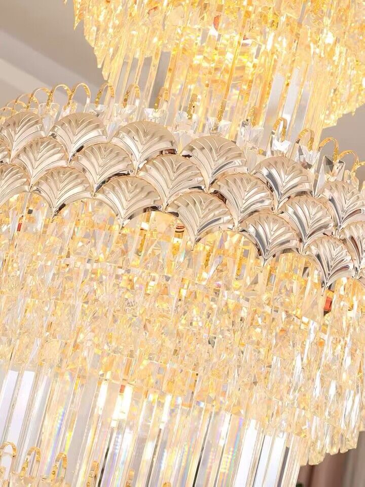 Extra Large Multi-layers Gold Luxury Crystal Chandelier Modern Empire Decrative Crystal Light-Nobipets