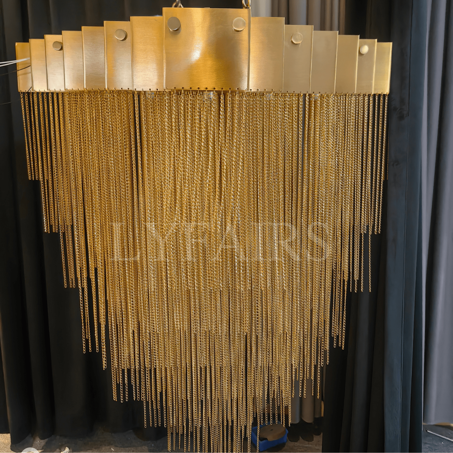 Extra Large Multi-tier Aluminum Tassel Chain Art Chandelier for Villa/Stairs/Foyer/Living Room-Nobipets