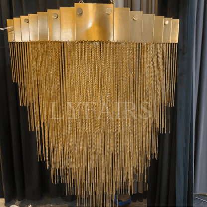 Extra Large Multi-tier Aluminum Tassel Chain Art Chandelier for Villa/Stairs/Foyer/Living Room-Nobipets