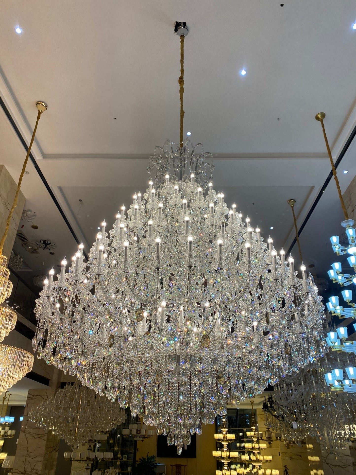 Extra Large Multi-tiered Candle Light Crystal Chandelier for Hotel/Restaurant-Nobipets