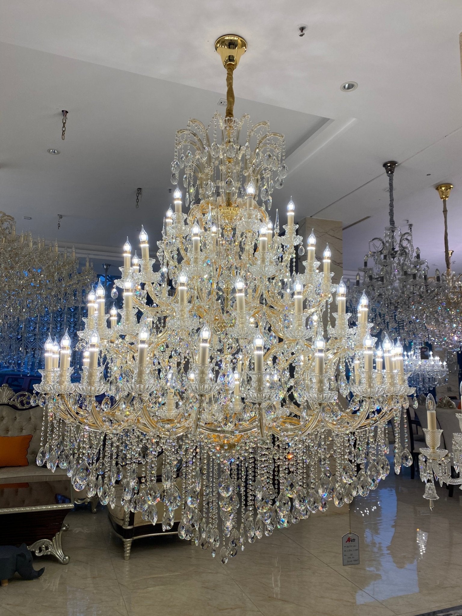 Extra Large Multi-tiered Candle Light Crystal Chandelier for Hotel/Restaurant-Nobipets
