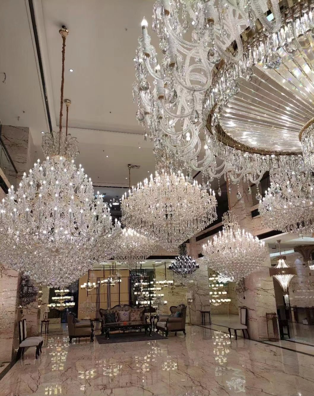 Extra Large Multi-tiered Candle Light Crystal Chandelier for Hotel/Restaurant-Nobipets