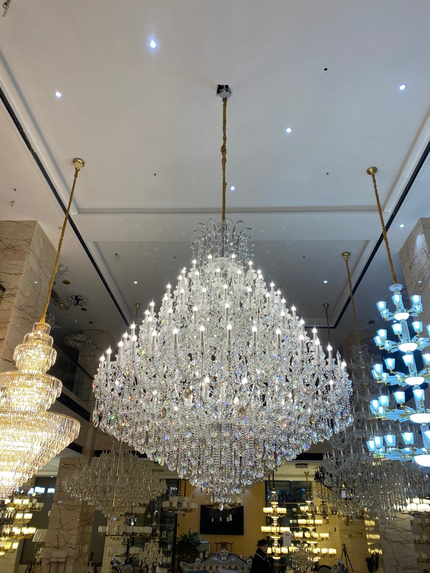 Extra Large Multi-tiered Candle Light Crystal Chandelier for Hotel/Restaurant-Nobipets