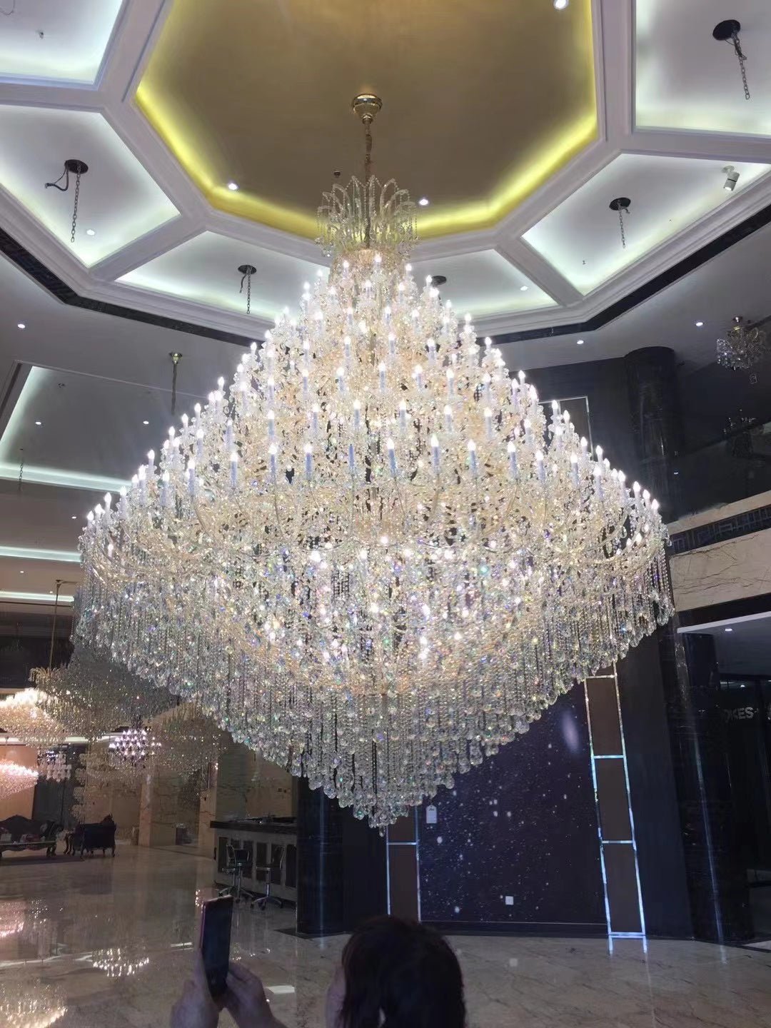 Extra Large Multi-tiered Candle Light Crystal Chandelier for Hotel/Restaurant-Nobipets