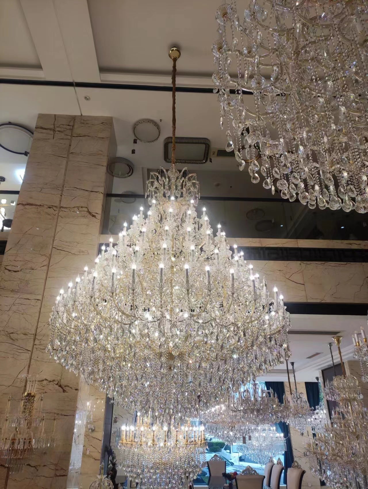 Extra Large Multi-tiered Candle Light Crystal Chandelier for Hotel/Restaurant-Nobipets