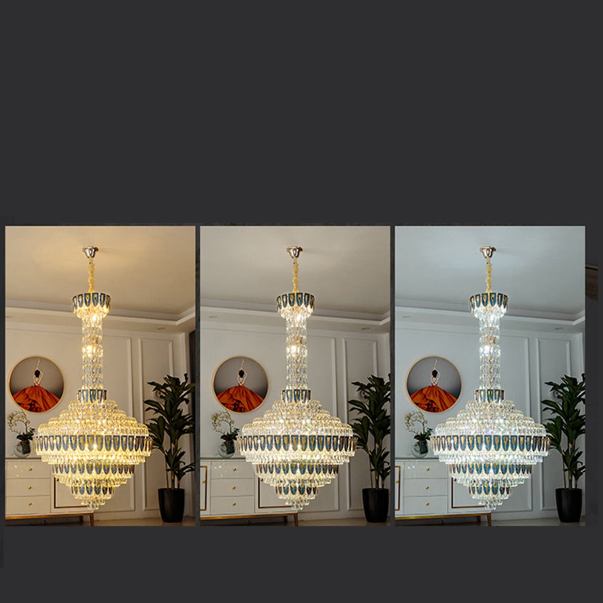 Extra Large Multi-tiered Empire Crystal Chandelier for Big Hallway/Foyer/Staircase-Nobipets