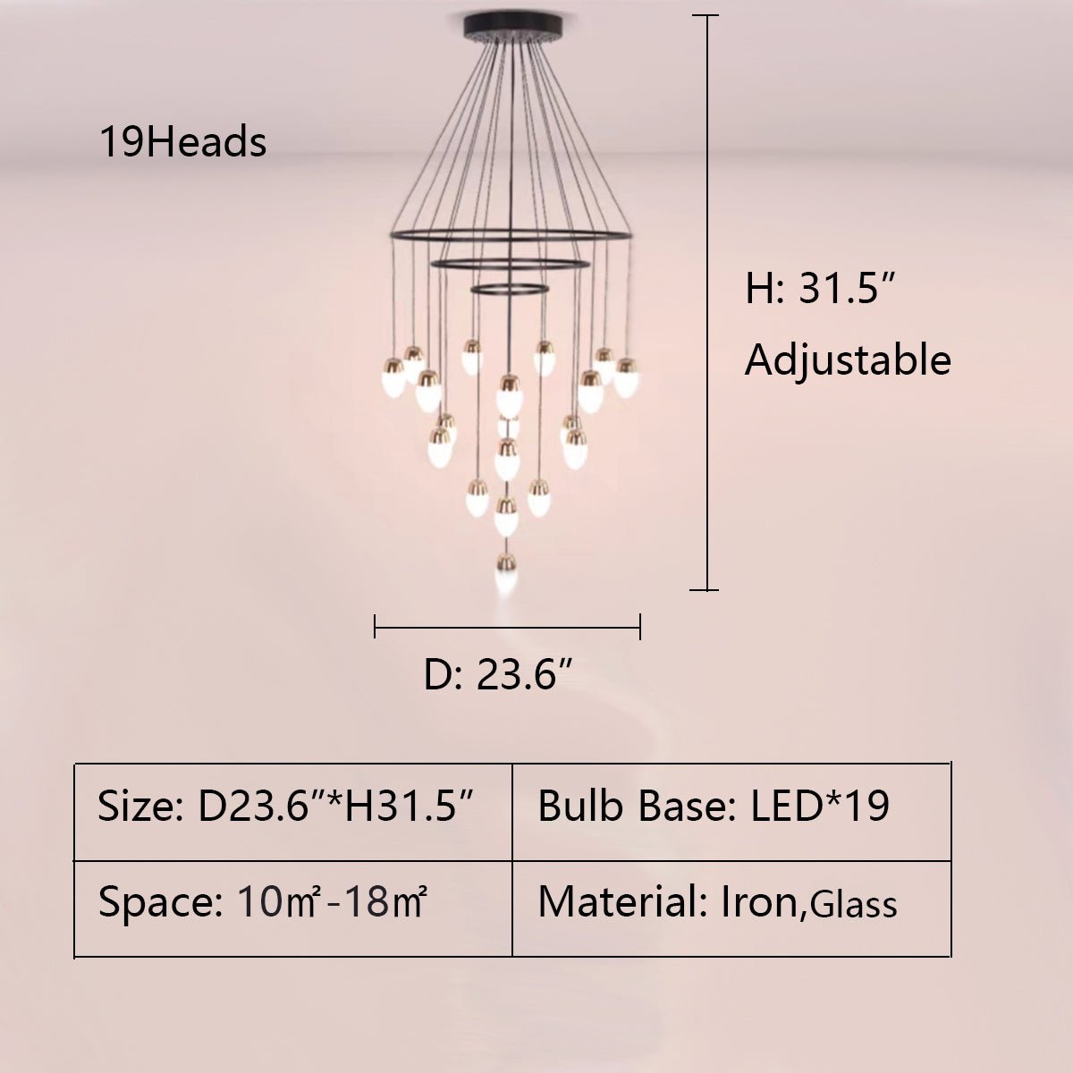 Extra Large Post-Modern Multi-tier Chandelier for High-ceiling Room/Stairs-Nobipets