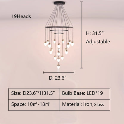 Extra Large Post-Modern Multi-tier Chandelier for High-ceiling Room/Stairs-Nobipets