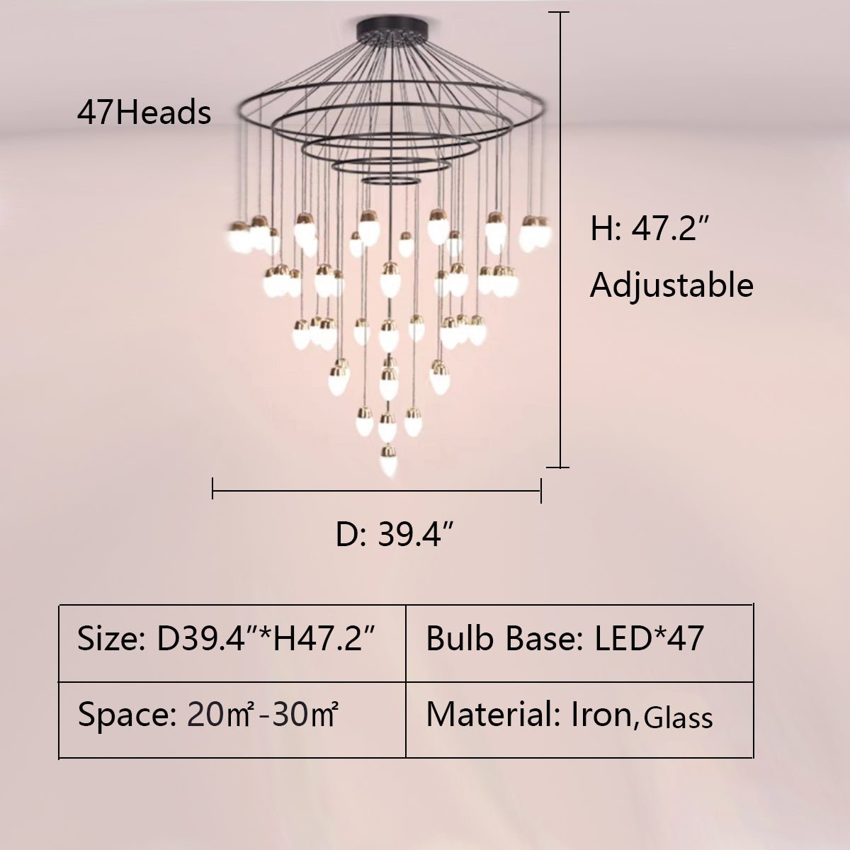 Extra Large Post-Modern Multi-tier Chandelier for High-ceiling Room/Stairs-Nobipets