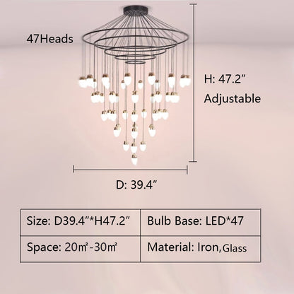 Extra Large Post-Modern Multi-tier Chandelier for High-ceiling Room/Stairs-Nobipets