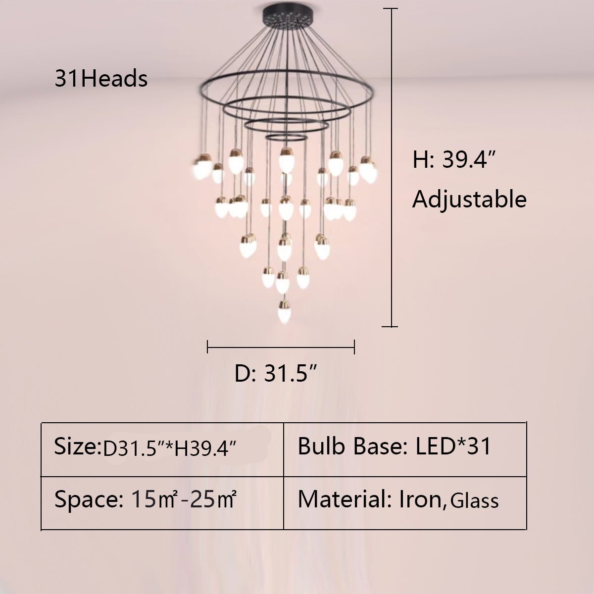 Extra Large Post-Modern Multi-tier Chandelier for High-ceiling Room/Stairs-Nobipets