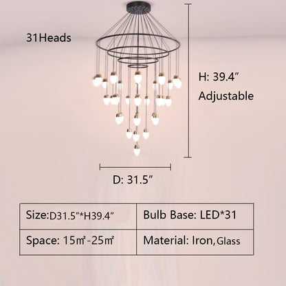 Extra Large Post-Modern Multi-tier Chandelier for High-ceiling Room/Stairs-Nobipets