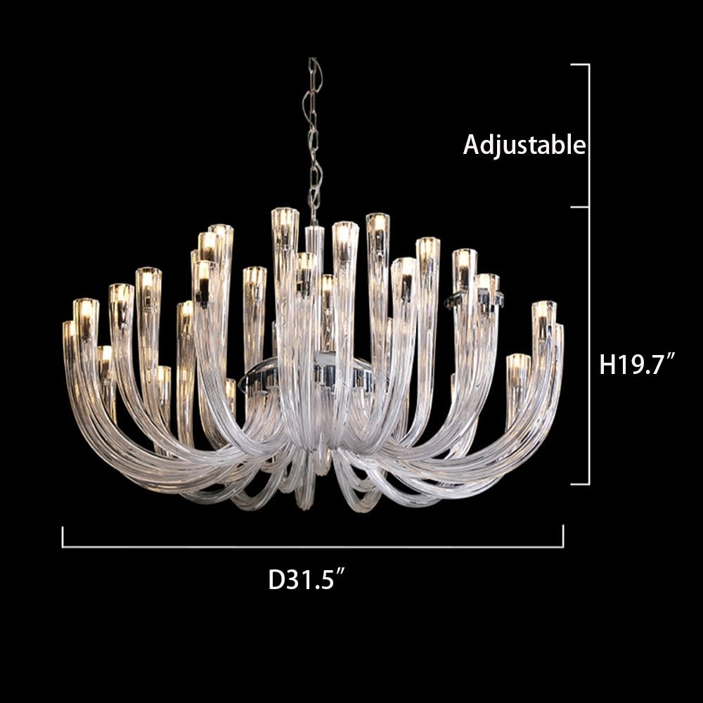 Fashion 12/ 16/ 32 Lights Glass Chandelier Classic Candle Style Ceiling Light Fixture For Living/ Dining Room Decoration-Nobipets