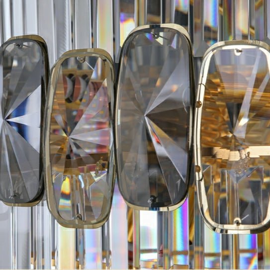 Fashion Large Staircase Chandelier For Foyer Living Room Entrance Crystal Ceiling Light Fixture In Gold Finish-Nobipets