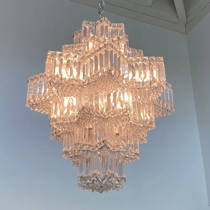 Fashion Star Shaped Chandelier Crystal Ceiling Light Fixture For Small Living Room/ Bedroom-Nobipets