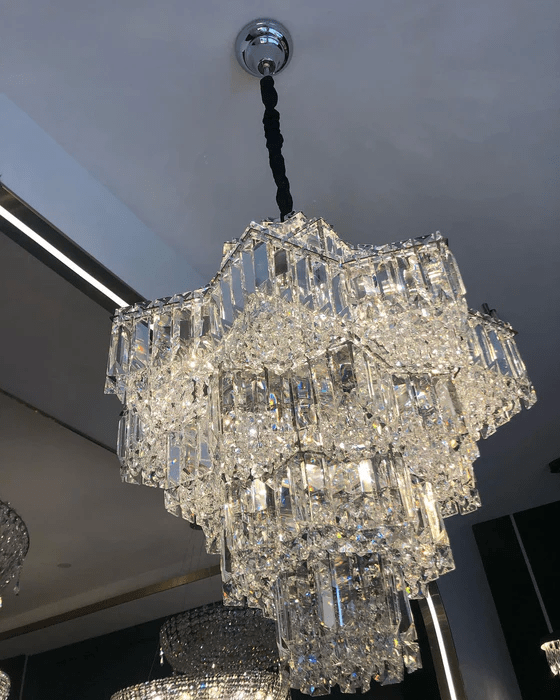 Fashion Star Shaped Chandelier Crystal Ceiling Light Fixture For Small Living Room/ Bedroom-Nobipets