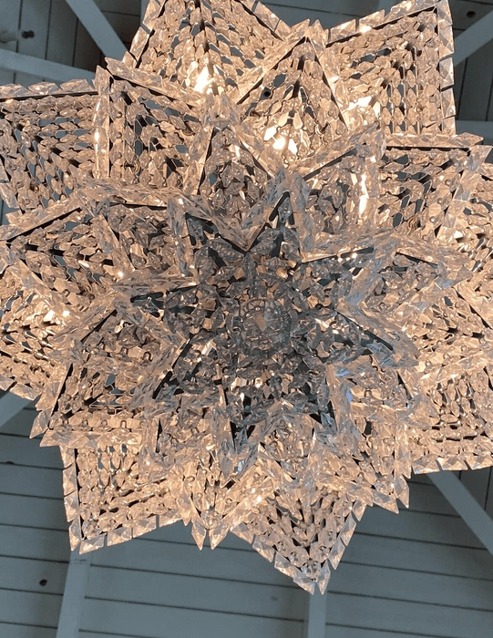 Fashion Star Shaped Chandelier Crystal Ceiling Light Fixture For Small Living Room/ Bedroom-Nobipets