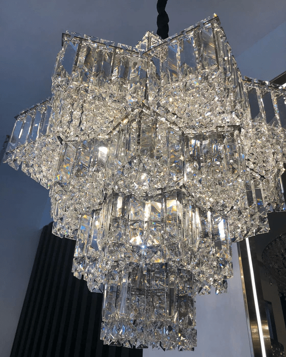 Fashion Star Shaped Chandelier Crystal Ceiling Light Fixture For Small Living Room/ Bedroom-Nobipets