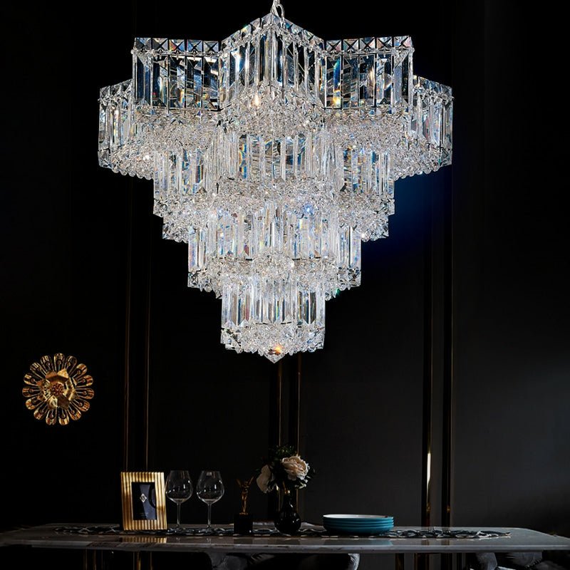 Fashion Star Shaped Chandelier Crystal Ceiling Light Fixture For Small Living Room/ Bedroom-Nobipets