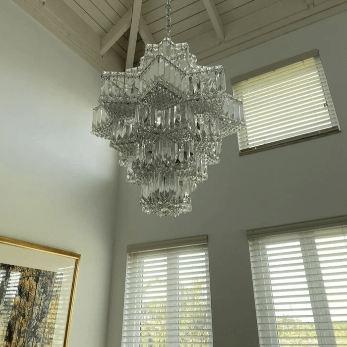 Fashion Star Shaped Chandelier Crystal Ceiling Light Fixture For Small Living Room/ Bedroom-Nobipets